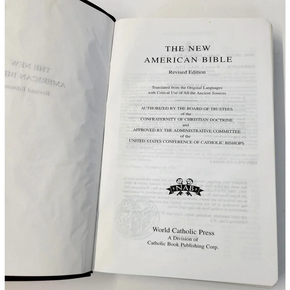 The New American Bible Revised Edition NABRE Catholic Burgundy Leatherette Cover
